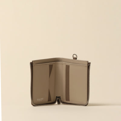 <CALDO tokyo japan> CROSSOVER Pocket Wallet / Light Gray Yellow
