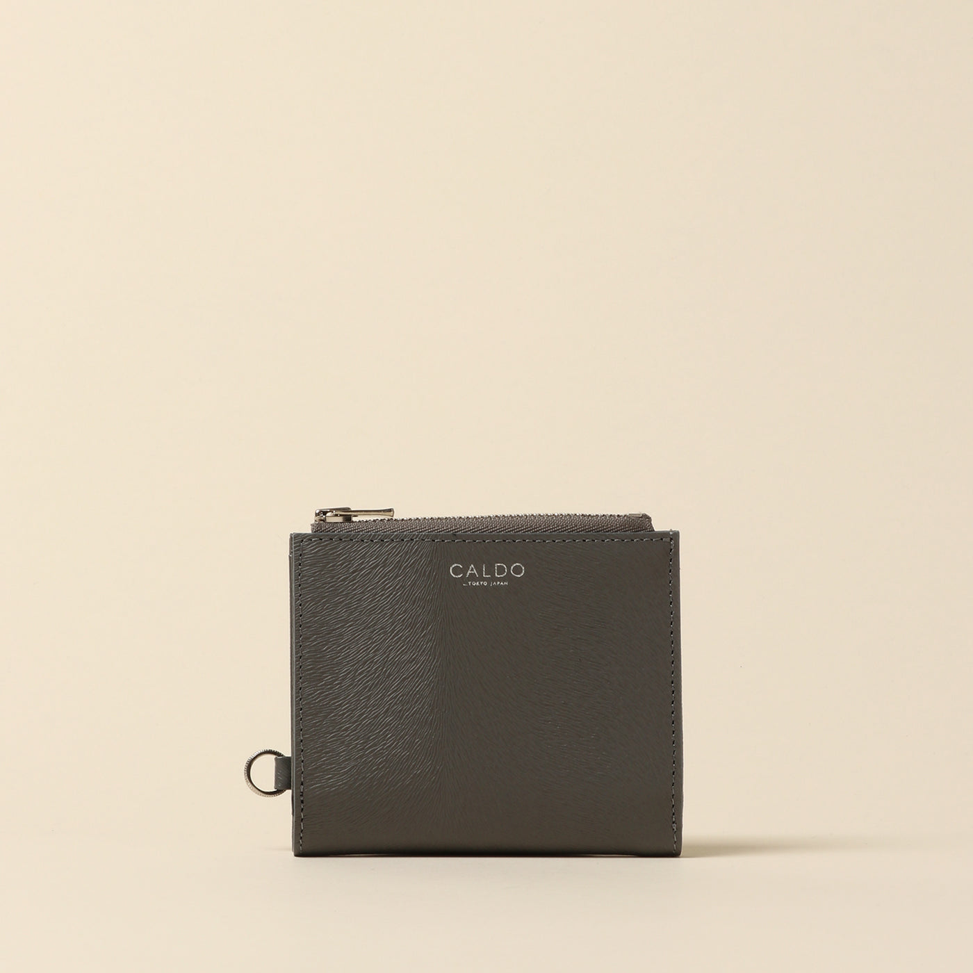 <CALDO tokyo japan> MINK Zip Mini Wallet / Gray