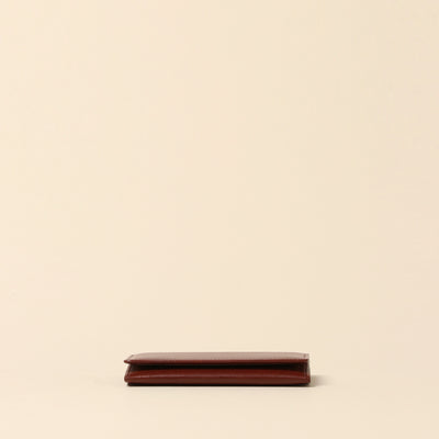 < CYPRIS > Business card holder in white Shirasagi leather, brown