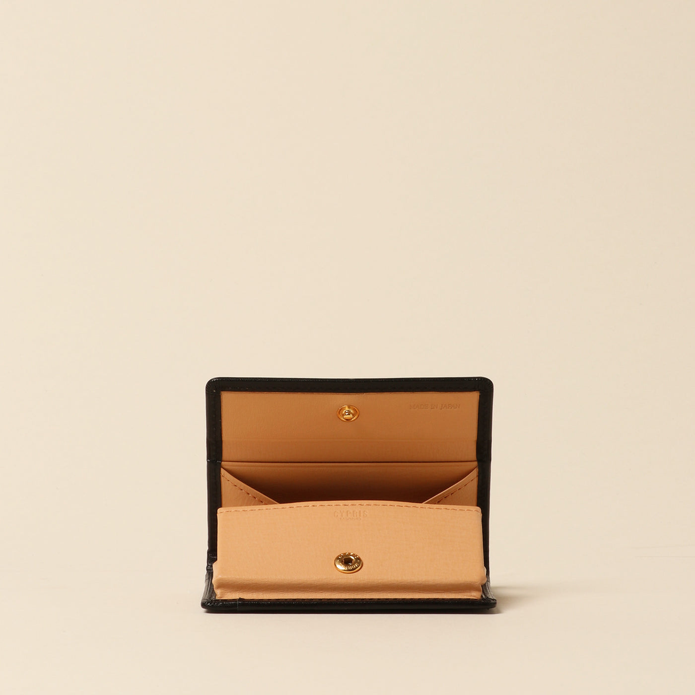 <CYPRIS> White Shirasagi leather box coin purse/dark brown