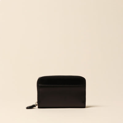 < FLATHORITY > Water-dyed oil cordovan round coin purse / black