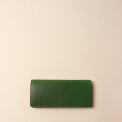 <FLATHORITY> Water-dyed oil cordovan long wallet with coin purse / Blue