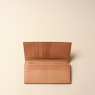 <FLATHORITY> Water-dyed oil cordovan long wallet with coin purse / Blue