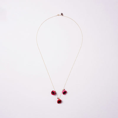 <Selieu>AKANE Necklace/Rose & Raspberry