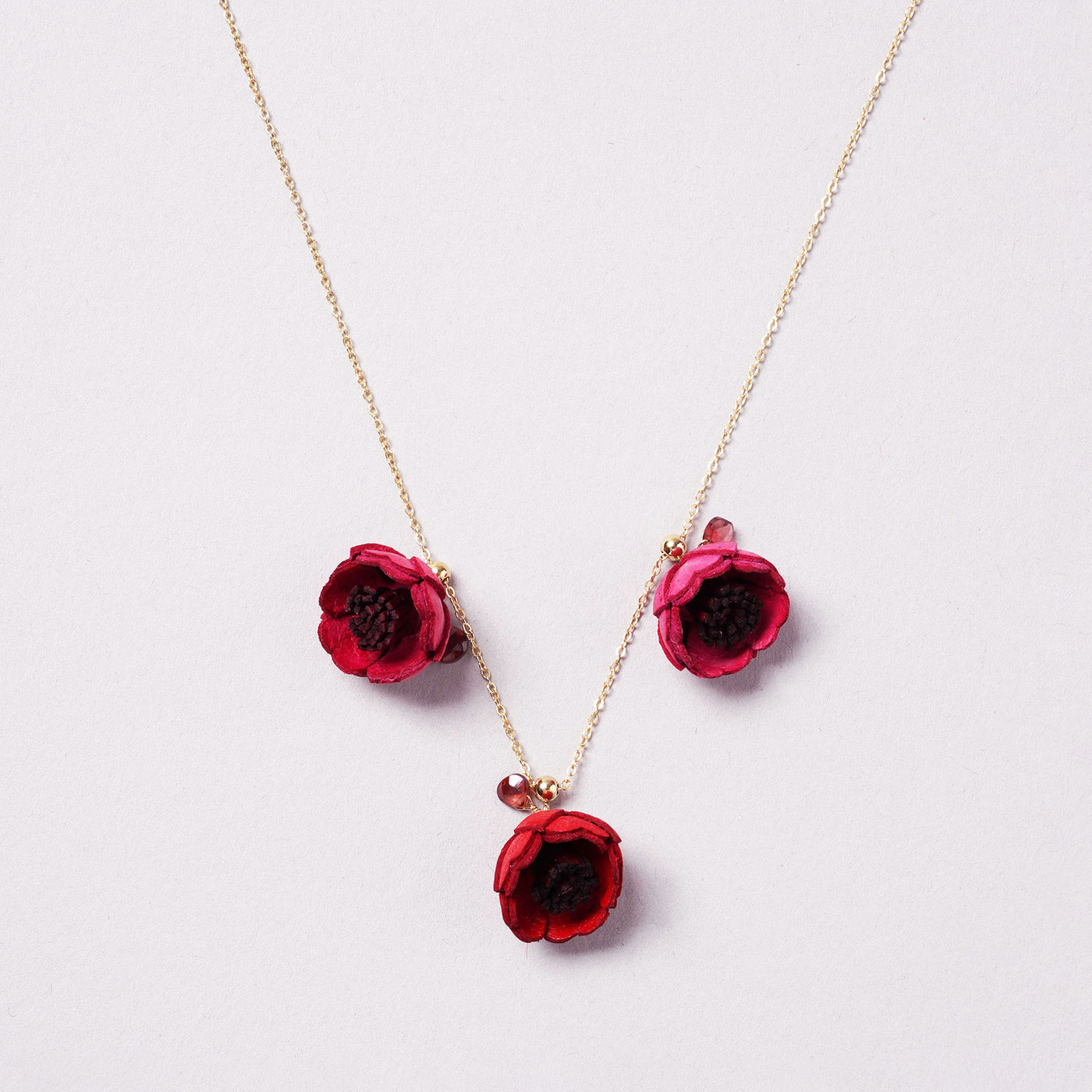 <Selieu>AKANE Necklace/Rose & Raspberry