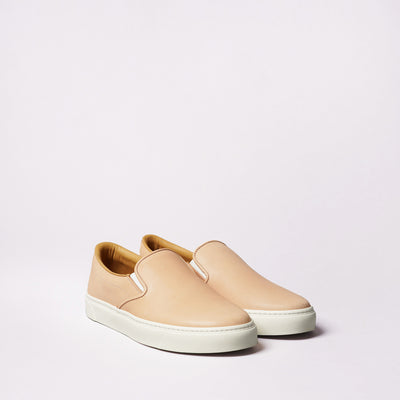 <TOSS> Lance Lance slip-on leather sneakers, Tanned Tochigi leather / natural