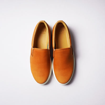 <TOSS> Lance Lance slip-on leather sneakers, Tanned Tochigi leather / natural