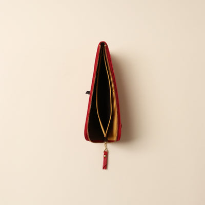 <Kiichi> Long wallet (L-shaped zipper) / Orange