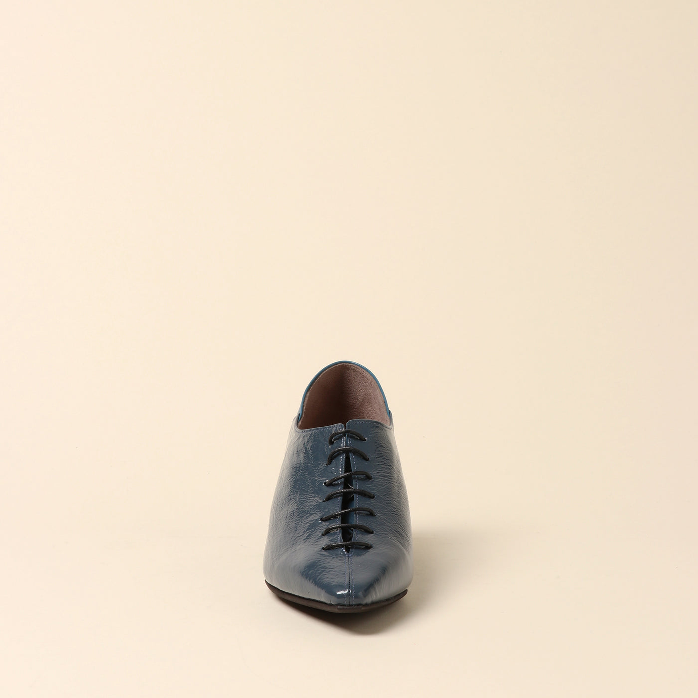 <Madras> Petite square toe lace-up pumps/dark blue