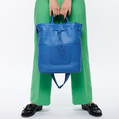 <itten-itten> Drawstring Tote / Blue