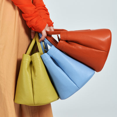 <itten-itten> leather mini tote/yellow