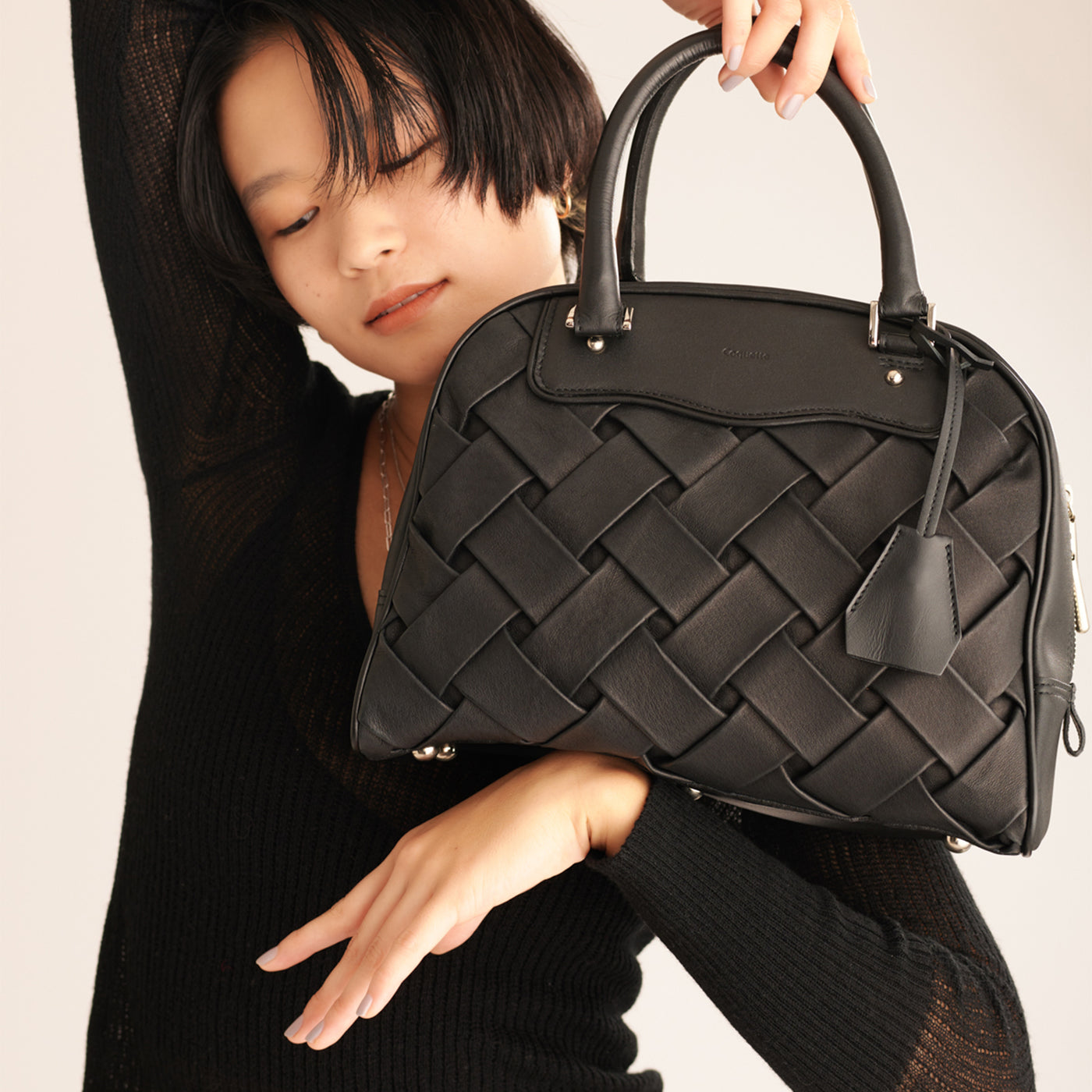 <Coquette> Jeanne Mesh Boston Bag S/Black