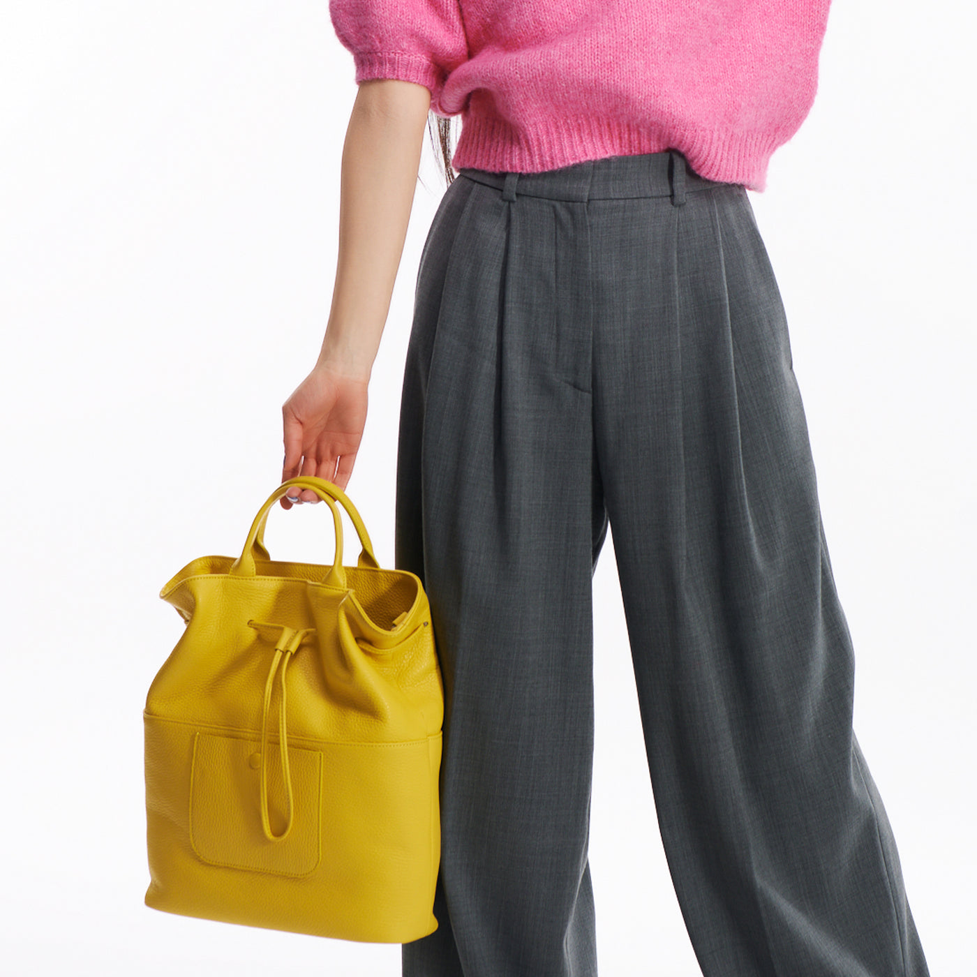 <itten-itten> Drawstring tote/yellow