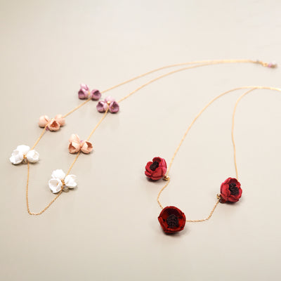 <Selieu>AKANE Necklace/Rose & Raspberry